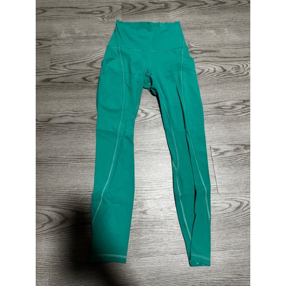 Lululemon Women's Align Leggings High‎ Rise Pockets Green Athletic Pants Size 2 - Picture 1 of 6